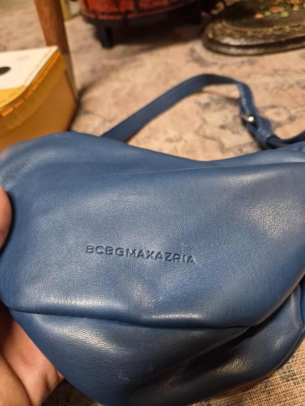 BCBGMAXAZRIA Blue Leather Crossbody Bag